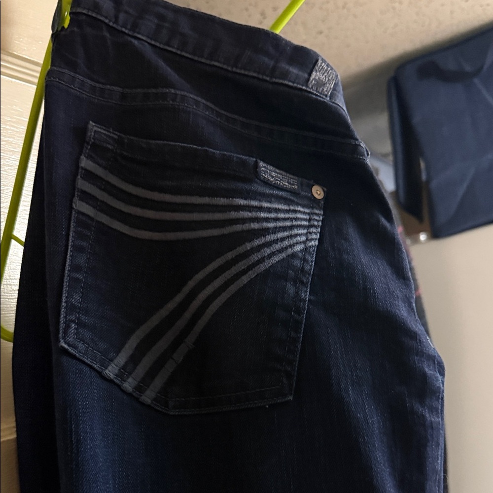 7 For All Mankind Dark Blue Boot Cut Jeans
